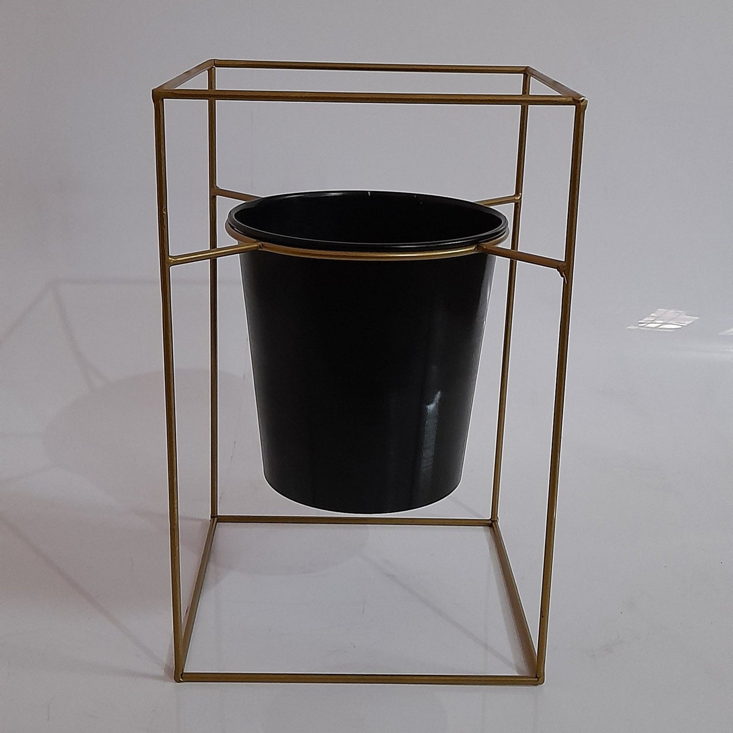 Metal Round Planter with Square Stand