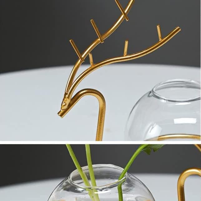 Exclusive Deer Set with Glass Pot - Set of 2