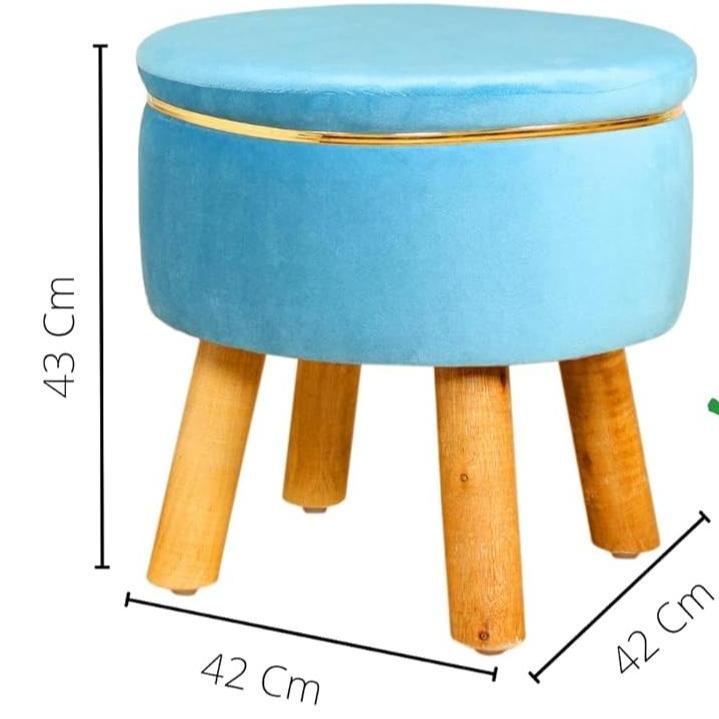 Ottoman Pouffes-Stool for Living Room, Sitting Furniture, Footrest Seat, Stool for Office, Home Decor - Sky Blue