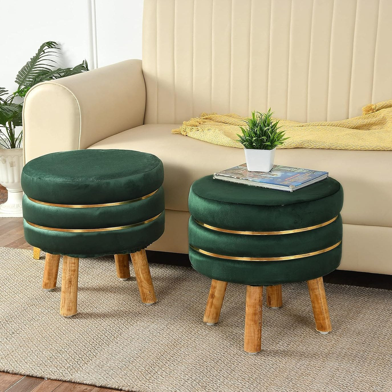 Pouffe for Office, Home Decoration & Dressing Table, 16x16x18 Inch
