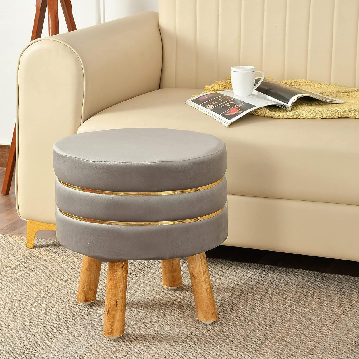 Pouffe for Office, Home Decoration & Dressing Table, 16x16x18 Inch