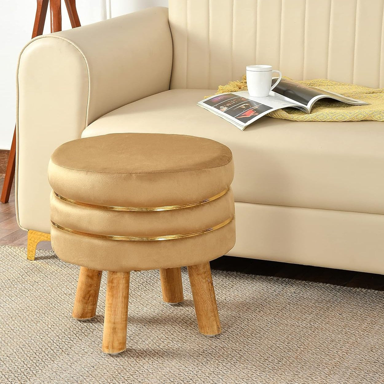 Pouffe for Office, Home Decoration & Dressing Table, 16x16x18 Inch
