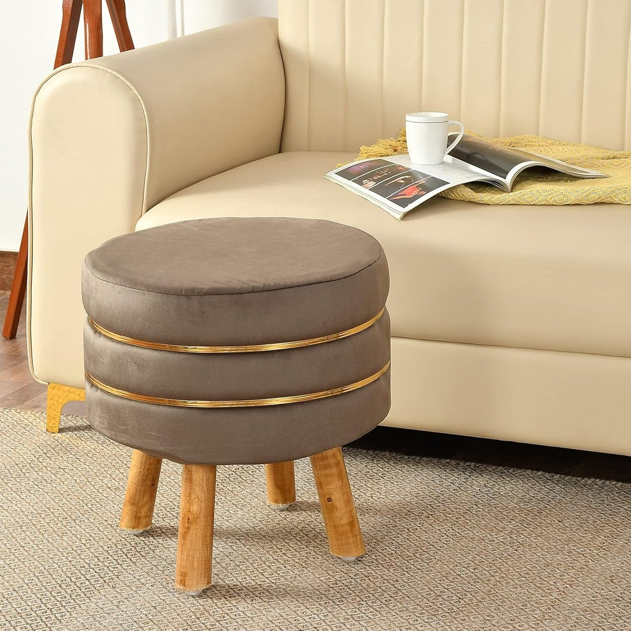Pouffe for Office, Home Decoration & Dressing Table, 16x16x18 Inch