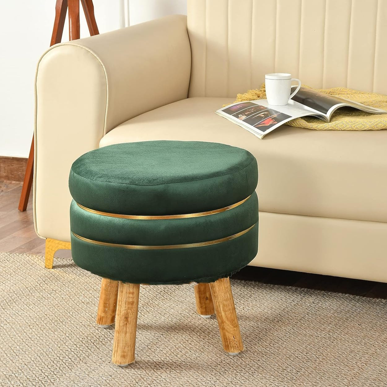 Pouffe for Office, Home Decoration & Dressing Table, 16x16x18 Inch