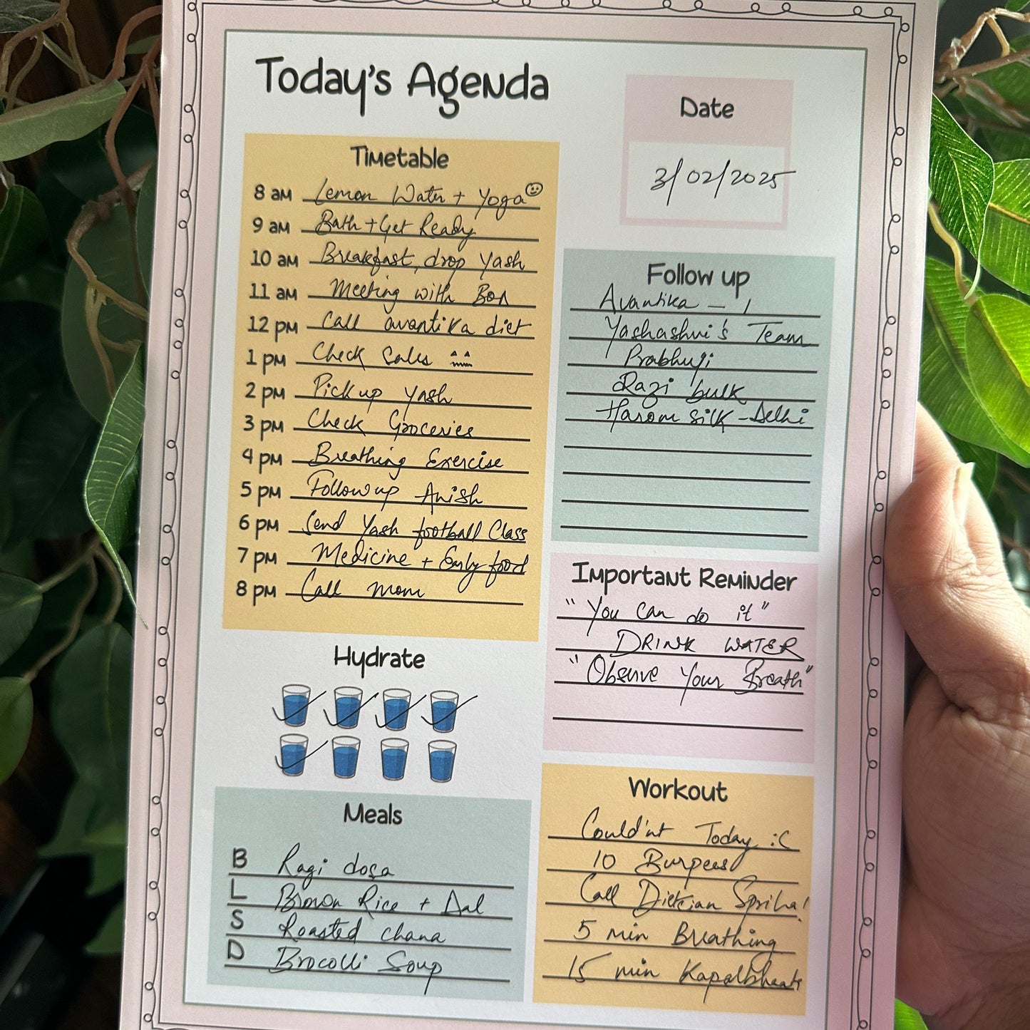 Today's Agenda Notepad: Daily Planner for Productivity & Organization