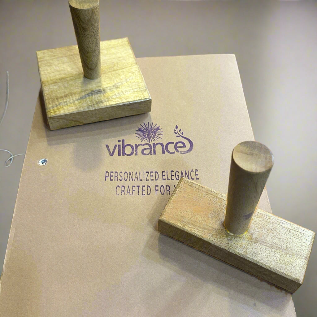 Set of 2 Personalized Rubber Stamps – Custom Wooden Stamps for Branding & DIY