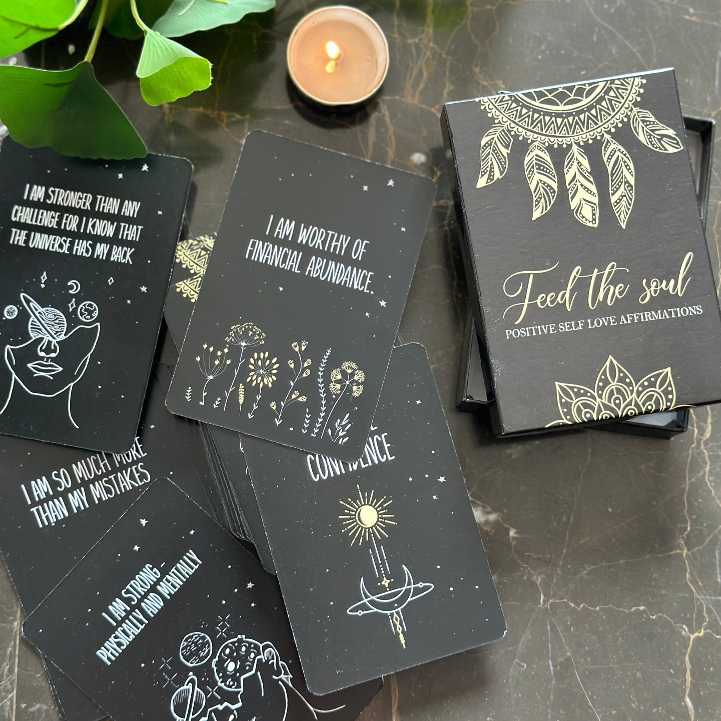 Feed the Soul - Positive Self-Love Affirmations Deck for Mindfulness & Inner Peace