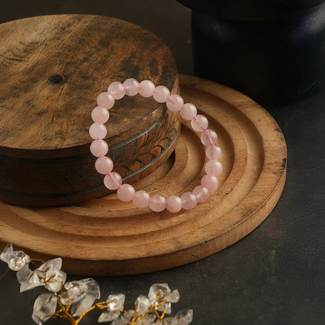 Premium Rose Quartz Bracelet – Self Love, Relationship & Emotional Healing Stone