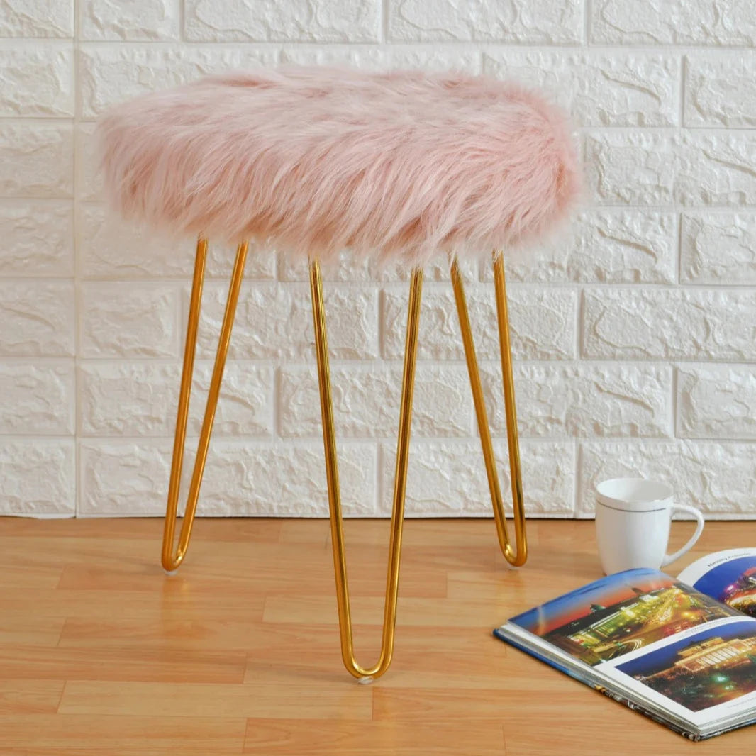 Modern Fur Stool - Comfy and Cozy