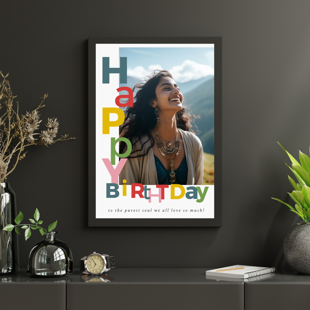 Personalized Birthday Frame | Custom Happy Birthday Wall Art