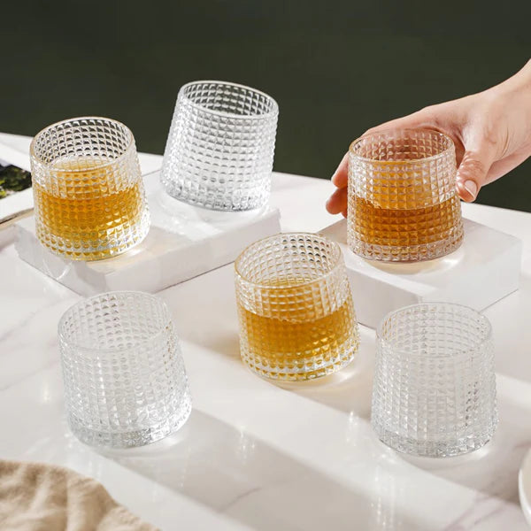 Rotating Drinking Glass Set Of 6