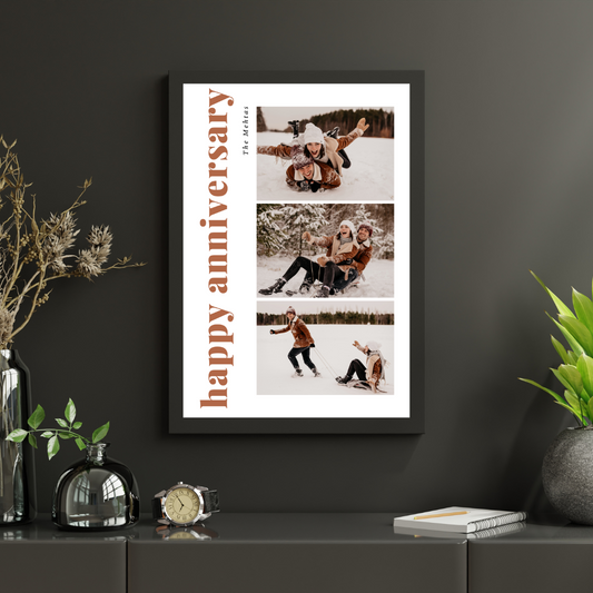 Personalized Anniversary Photo Collage Frame | Custom Couple Wall Art