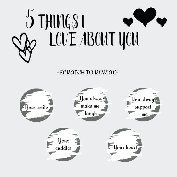 5 Things I Love About You – Scratch-Off Greeting Card