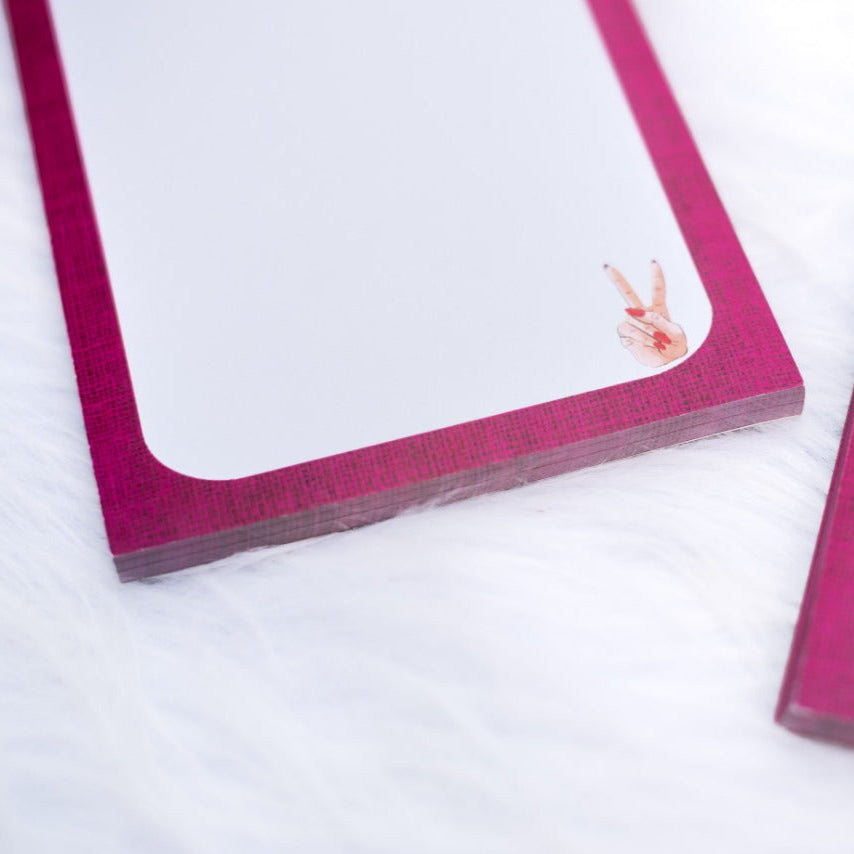 Notes & Things Notepad – Cute A6 To-Do List Pad for Daily Tasks, Reminders, and Doodles | Funky Peace Sign Design