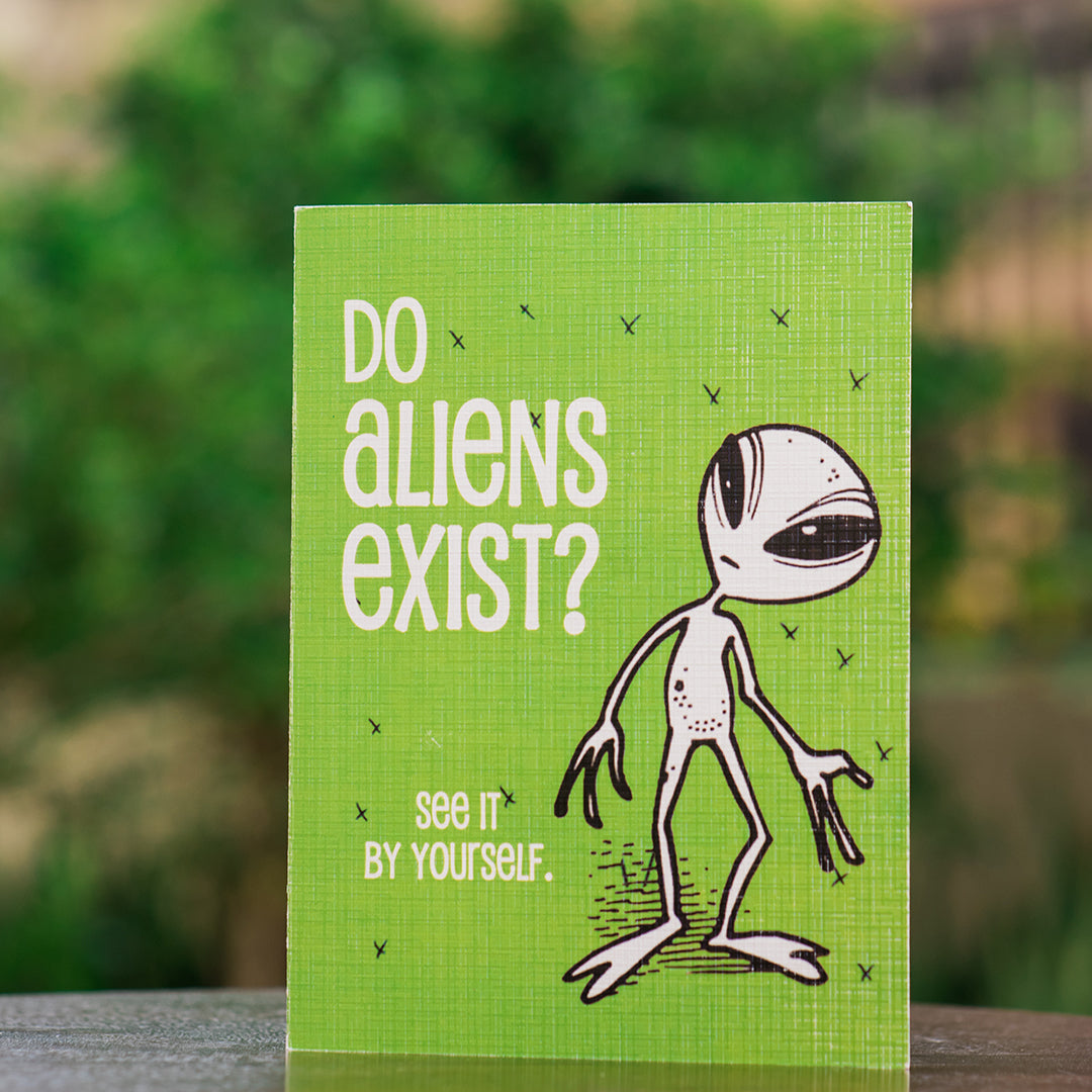 Do Aliens Exist? – Funny Mirror Reveal Greeting Card