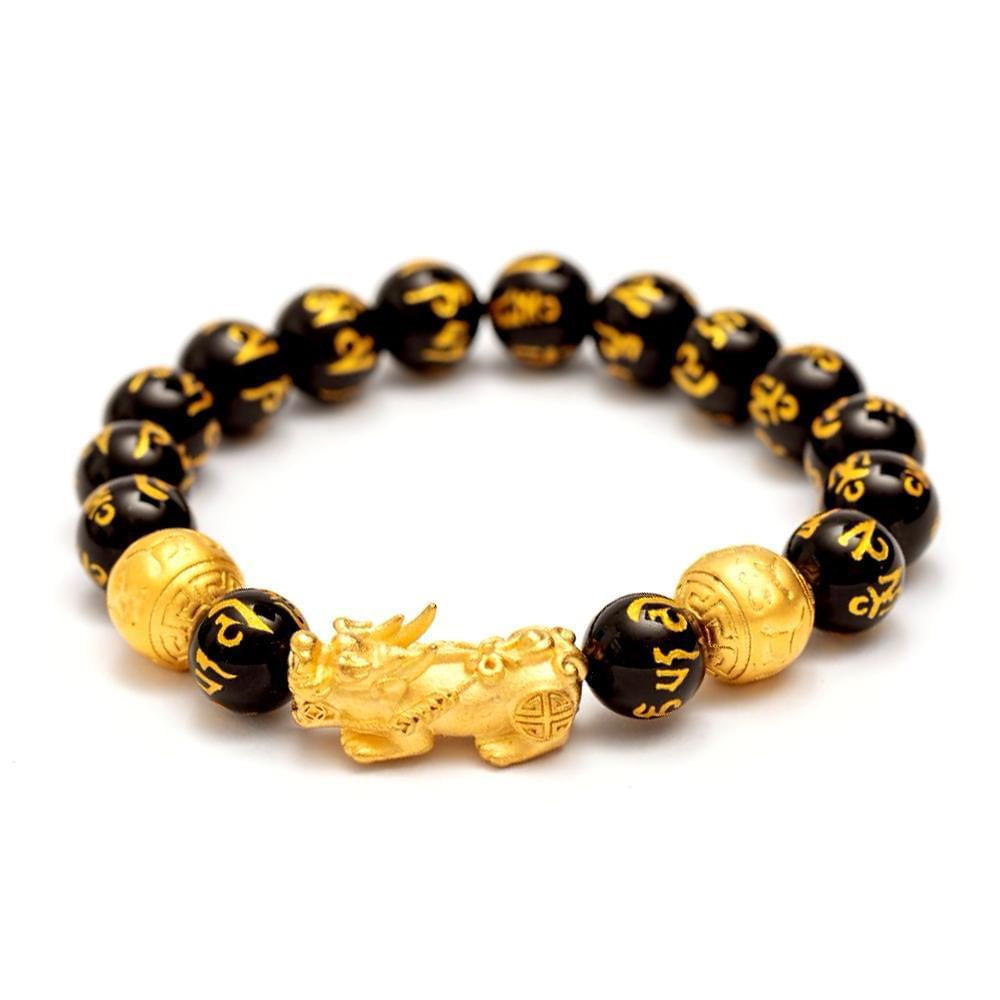 Feng Shui Black Obsidian Bracelet - Dominant Attractor Of Money!