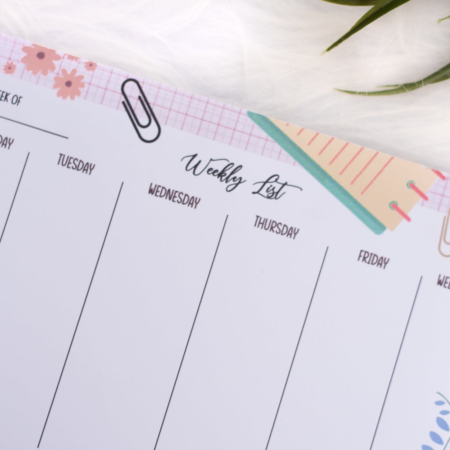Colorful Weekly Planner Pad – Weekly List Desk Organizer with Fun Stationery Design