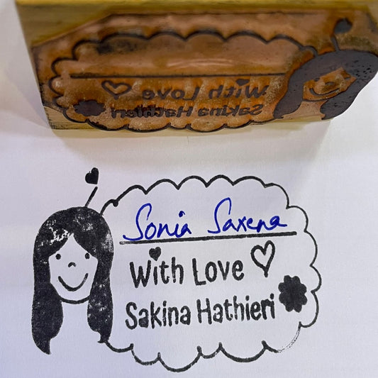 Personalized "With Love" Rubber Stamp – Custom Name Stamp for Gifts & Notes