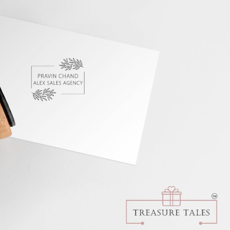 Custom Business Rubber Stamp – Personalized Wooden Stamp for Office & Branding