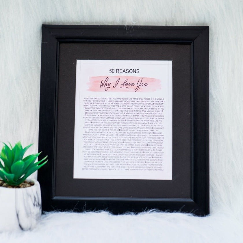 50 Reasons Why I Love You – Romantic Keepsake Frame