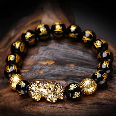 Feng Shui Black Obsidian Bracelet - Dominant Attractor Of Money!