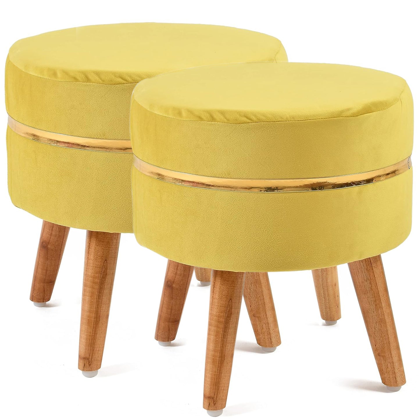 Ring Stool- Set of 2 Ottoman Pouffes Seating Stool for Living Room 16 X 16 X 17 Inches