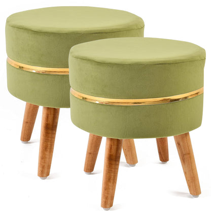 Ring Stool- Set of 2 Ottoman Pouffes Seating Stool for Living Room 16 X 16 X 17 Inches