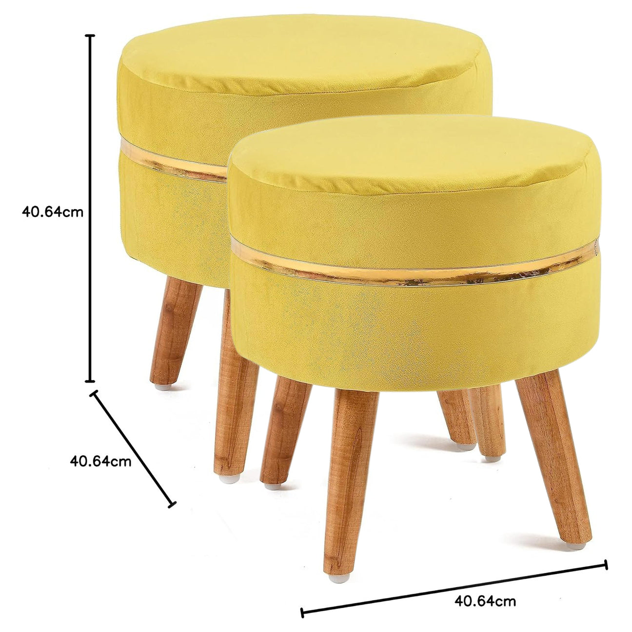 Ring Stool- Set of 2 Ottoman Pouffes Seating Stool for Living Room 16 X 16 X 17 Inches