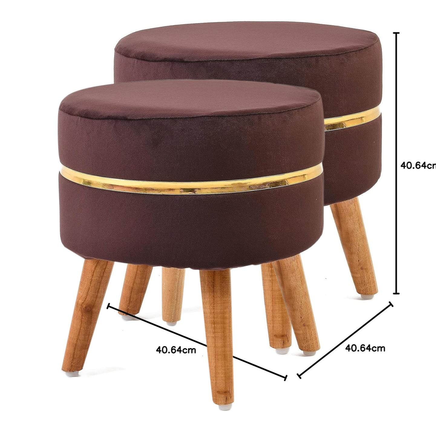 Ring Stool- Set of 2 Ottoman Pouffes Seating Stool for Living Room 16 X 16 X 17 Inches