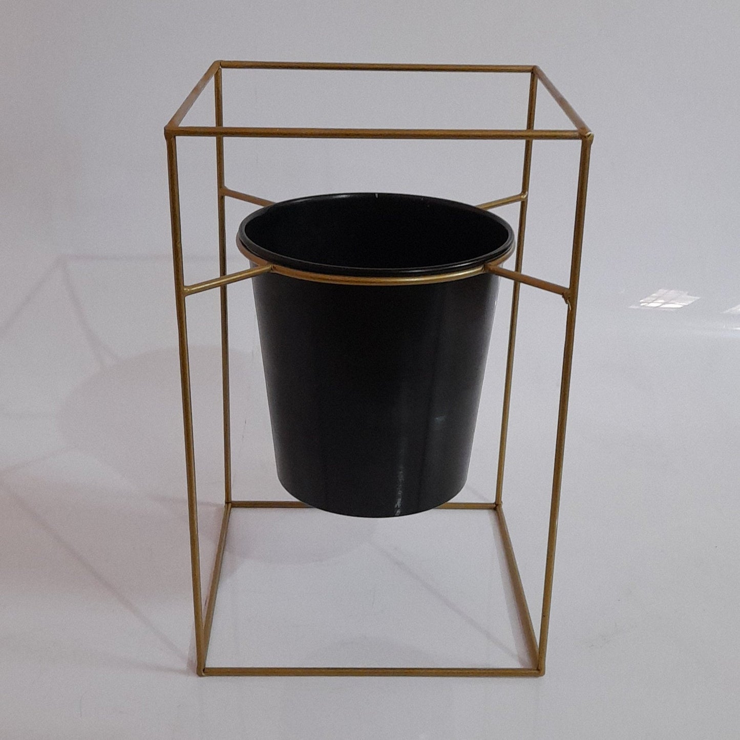 Metal Round Planter with Square Stand