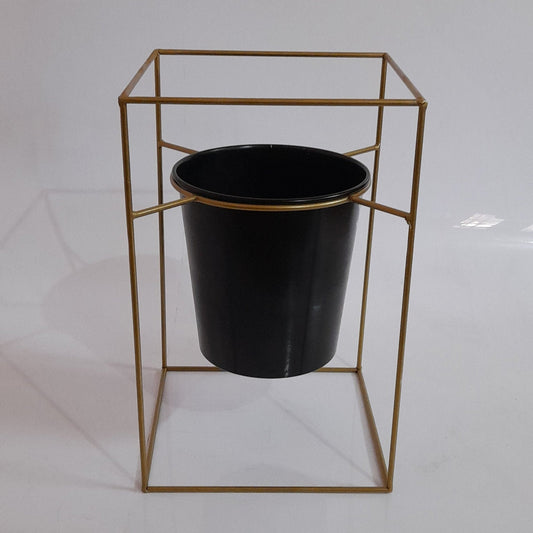 Metal Round Planter with Square Stand