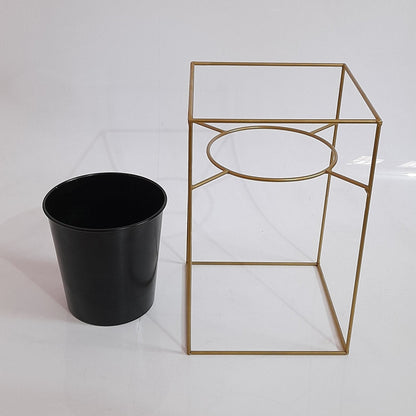 Metal Round Planter with Square Stand