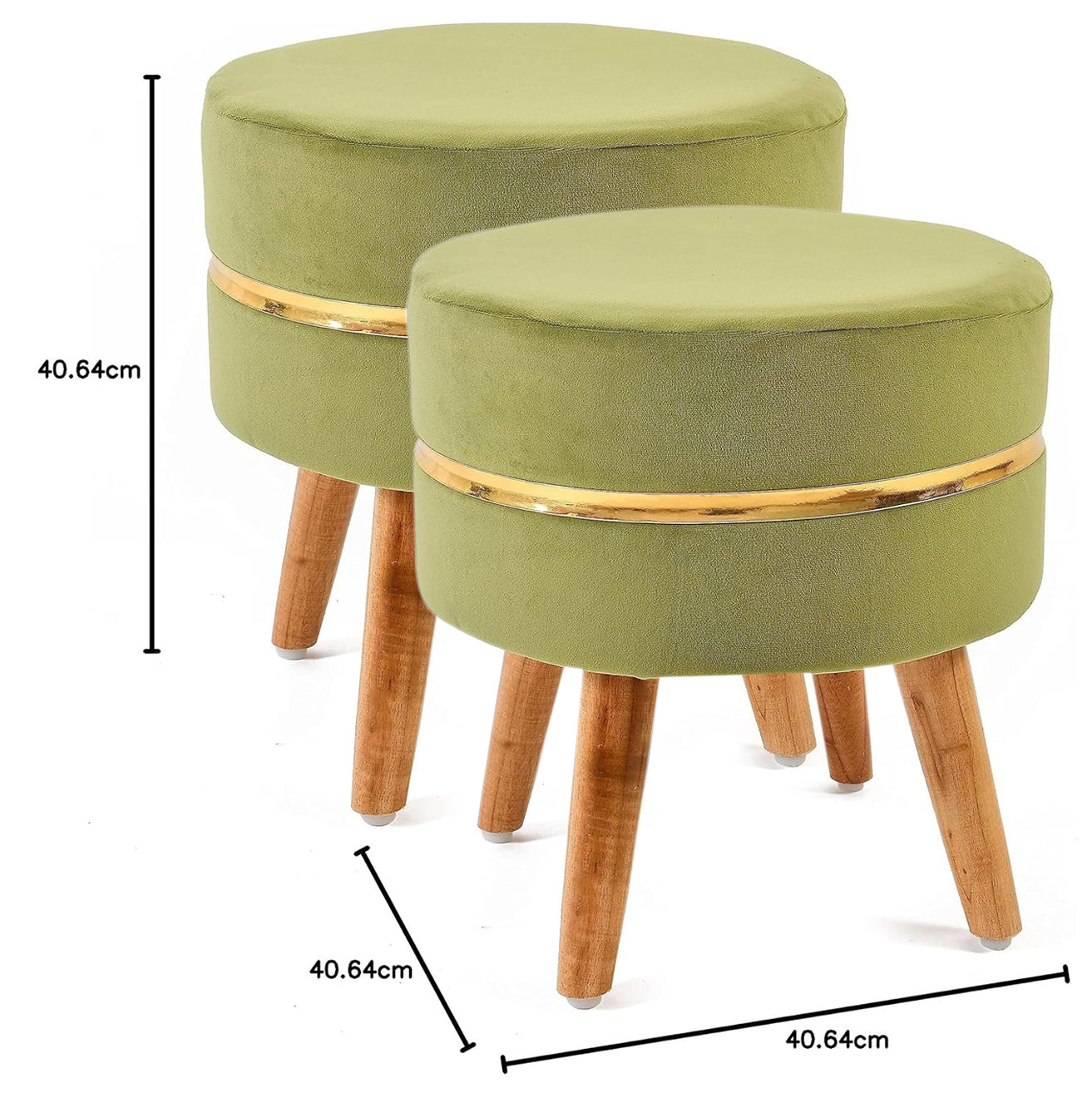 Ring Stool- Set of 2 Ottoman Pouffes Seating Stool for Living Room 16 X 16 X 17 Inches