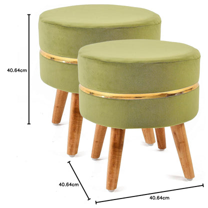 Ring Stool- Set of 2 Ottoman Pouffes Seating Stool for Living Room 16 X 16 X 17 Inches