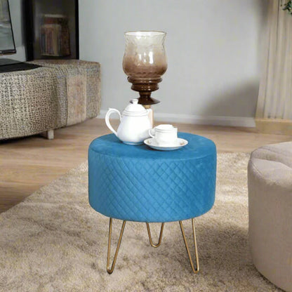Cozy & Comfortable - Quilt Stool with metallic base