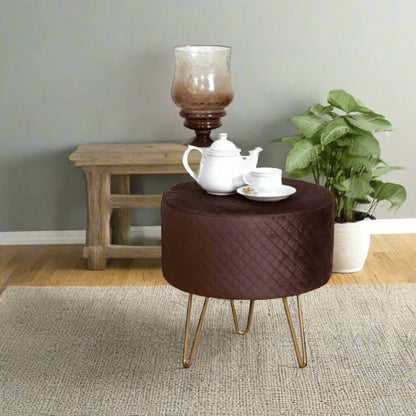 Cozy & Comfortable - Quilt Stool with metallic base