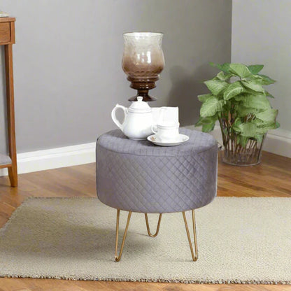 Cozy & Comfortable - Quilt Stool with metallic base