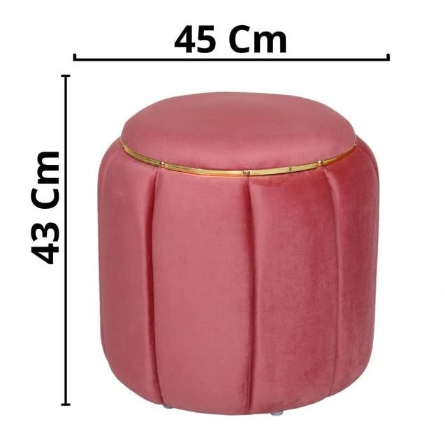 Set of 2 Cushioned Pouffe Ottoman Sitting Stool for Living Room, Office Home Decor(18x18x17 Inch)