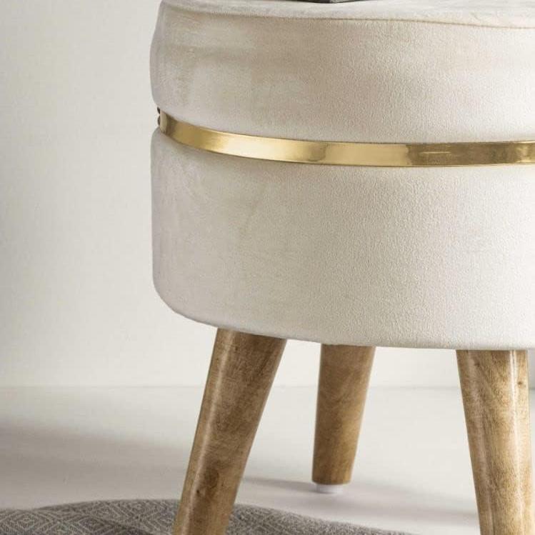 Ring Stool- Set of 2 Ottoman Pouffes Seating Stool for Living Room 16 X 16 X 17 Inches