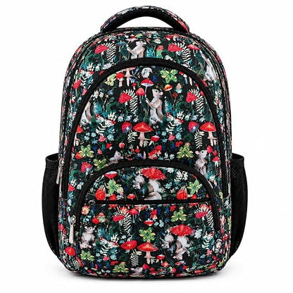 Woodland Forest Print School Backpack – Water-Resistant Lightweight Backpack with 4 Compartments