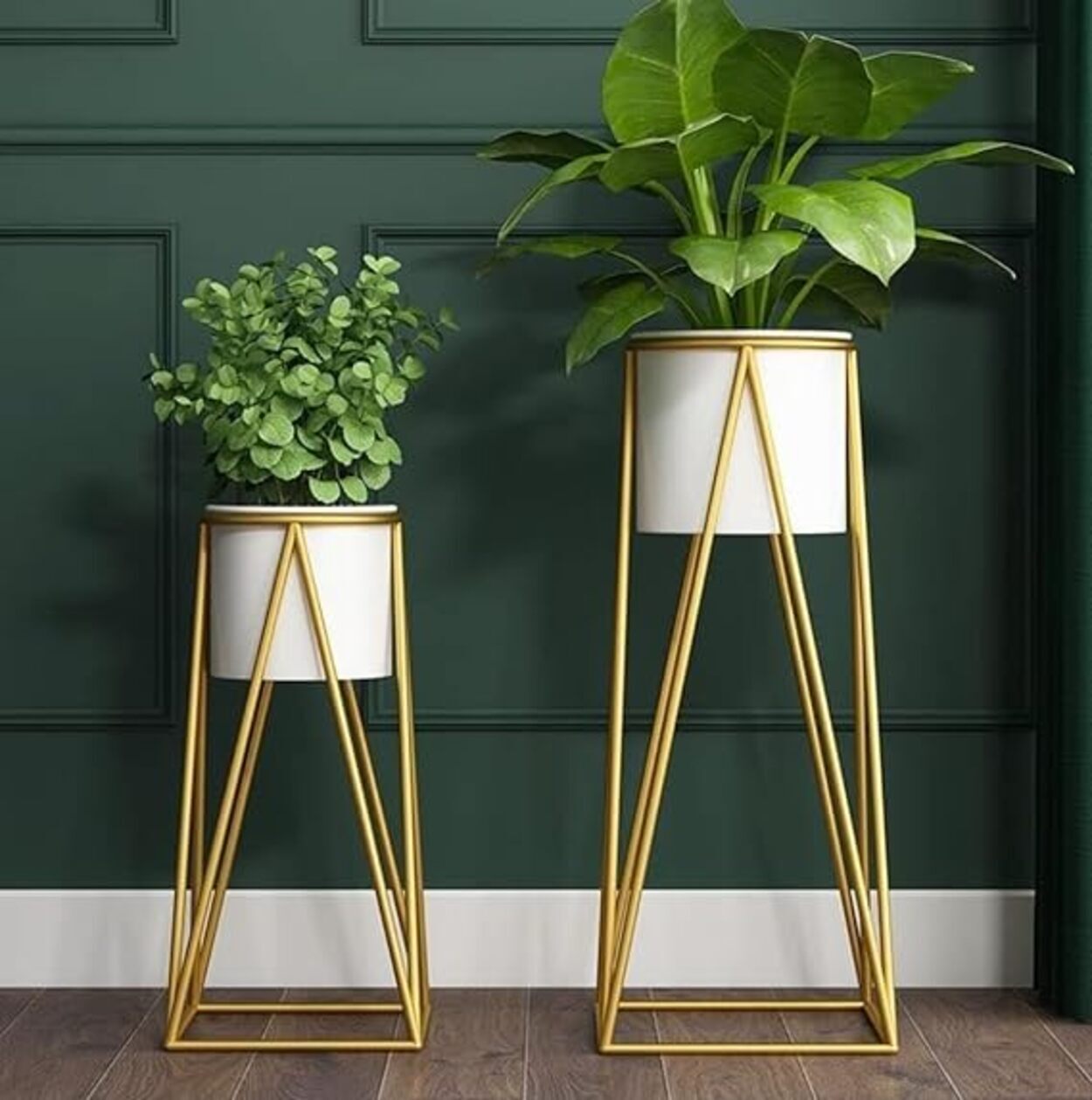 Metal Planter with Stand - set of 2