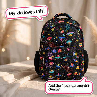 Galaxy Adventure School Backpack – Lightweight Water-Resistant Backpack