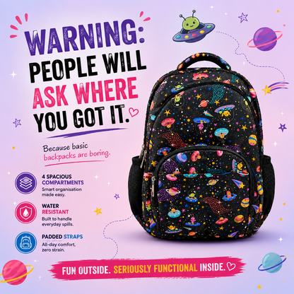 Galaxy Adventure School Backpack – Lightweight Water-Resistant Backpack