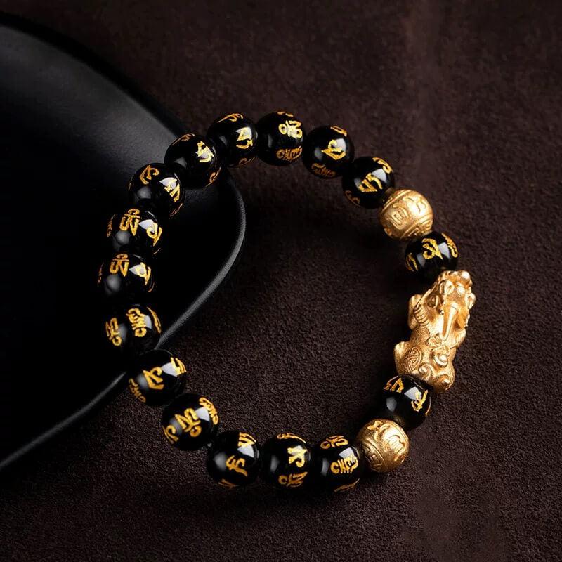 Feng Shui Black Obsidian Bracelet - Dominant Attractor Of Money!