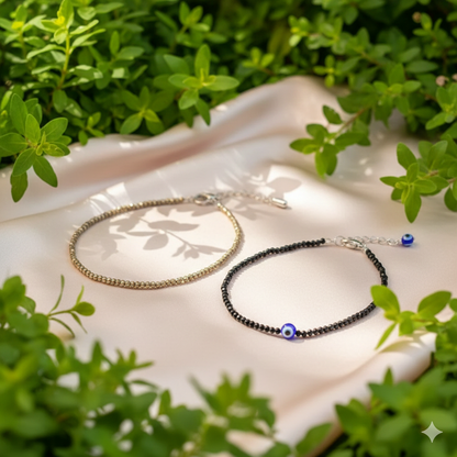 Pyrite Prosperity Anklet + Nazar Protector Anklet