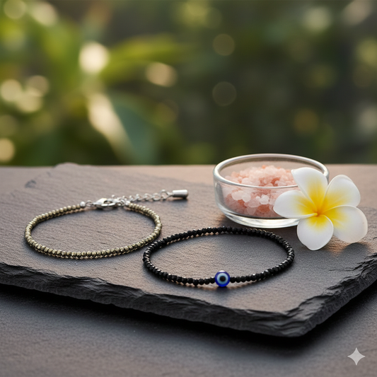 Pyrite Prosperity Anklet + Nazar Protector Anklet