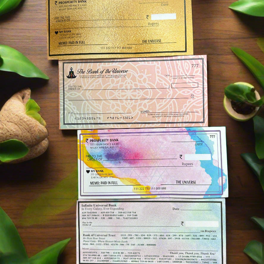 Abundance Cheque Book-Law Of Attraction, Money Manifestation Checks for Vision Board
