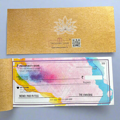 Abundance Cheque Book-Law Of Attraction, Money Manifestation Checks for Vision Board