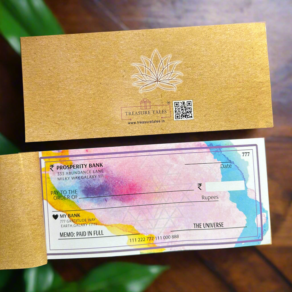 Abundance Cheque Book-Law Of Attraction, Money Manifestation Checks for Vision Board