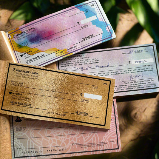 Abundance Cheque Book-Law Of Attraction, Money Manifestation Checks for Vision Board
